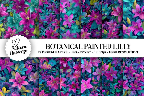 Bringing Nature to Your Projects with Botanical Watercolor Lily Digital Paper