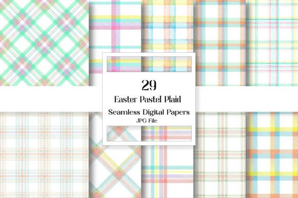 Easter Pastel Plaid Digital Paper Bundle
