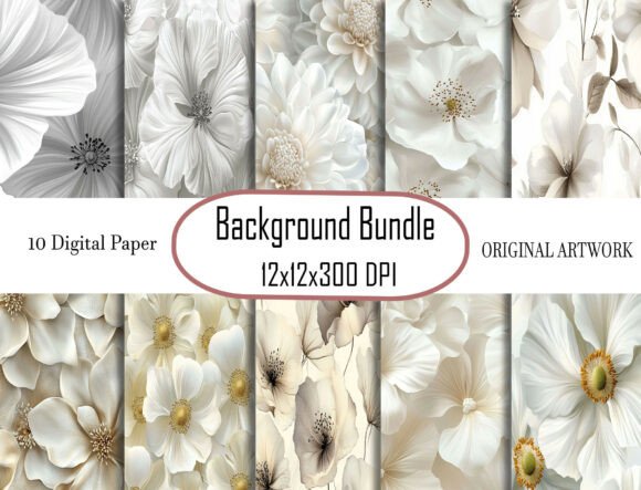 Elegant Watercolor White Flower Seamless Pattern