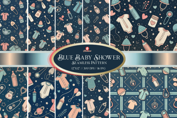 Elevating Celebrations with a Blue Baby Shower Seamless Pattern