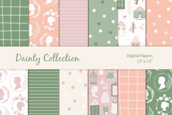 Embrace Timeless Elegance with the Dainty Peach Sage Pattern Collection