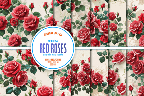 Evaluating the Seamless Red Roses Watercolor Bundle for Professional and DIY Design Projects