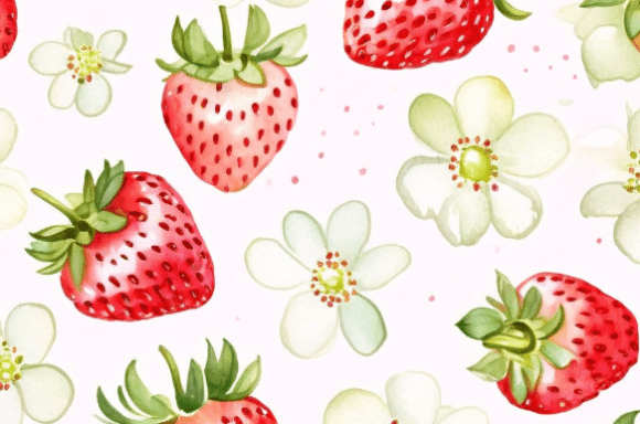 Evaluating the Soft Watercolor Strawberry Pattern Collection for Organic Design Projects
