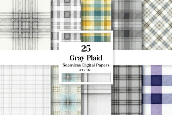 Gray Plaid Digital Paper Pattern: Timeless Style