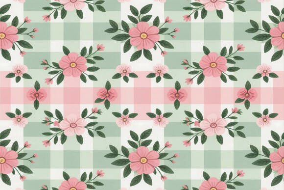 Integrating the Soft Pink Floral Plaid Background into Professional and Creative Workflows