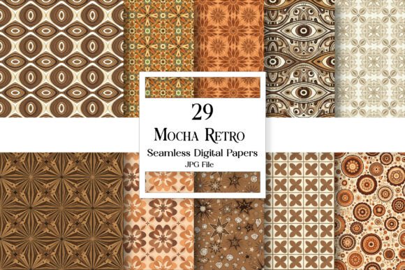 Mocha Retro Digital Papers: Warmth for Vintage Designs