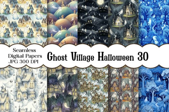 Transform Your Halloween Projects with Ghost Village Halloween Digital Paper
